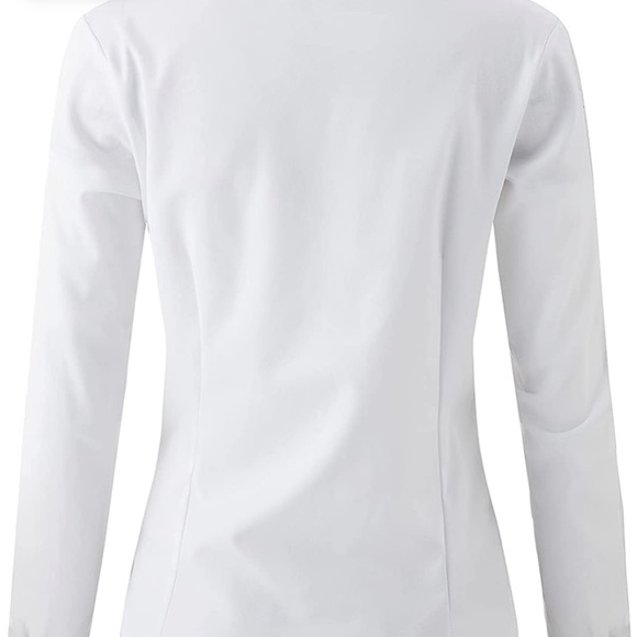 Women's Long Sleeve White Button Down - for work, dress up, formal / casual - Picture 13 of 16